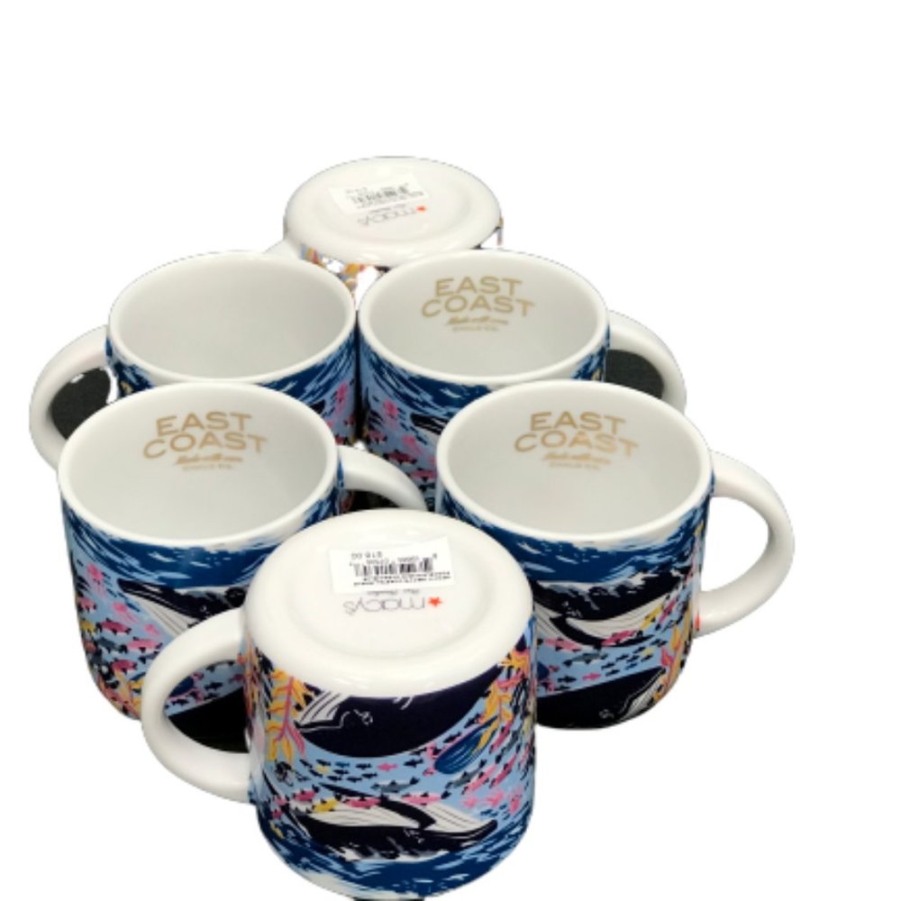 NWT Set of 6 Whale coffee mug East Coast Collections Fine Porcelain